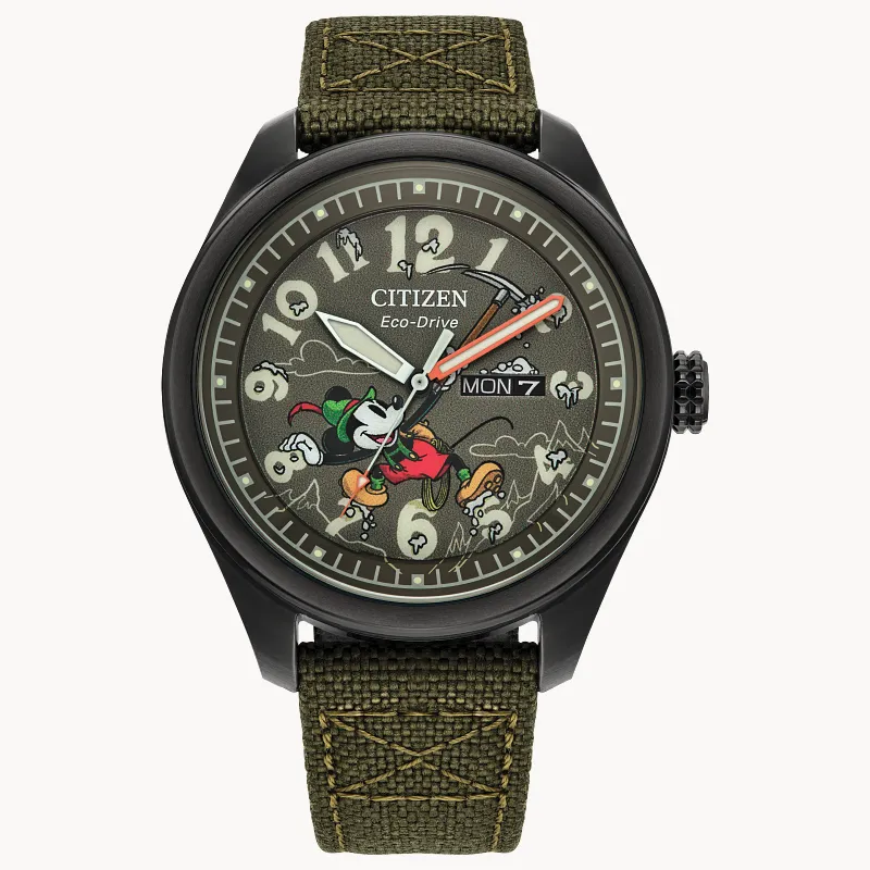 Alpine Mickey Mouse Green Dial CORDURA® Strap AW0148-47W | CITIZEN Alpine Mickey Mouse Green Dial CORDURA® Strap AW0148-47W | CITIZEN
